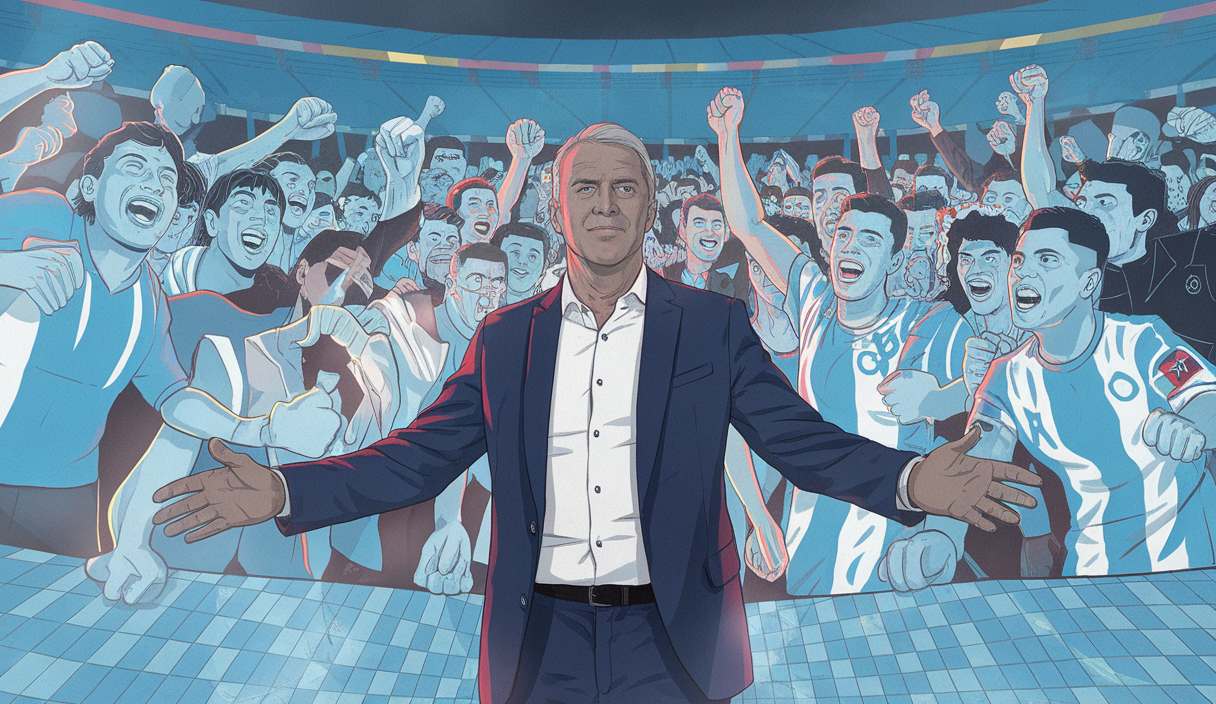 Illustration de l'influence de Frank McCourt sur l'Olympique de Marseille avec des supporters engagés