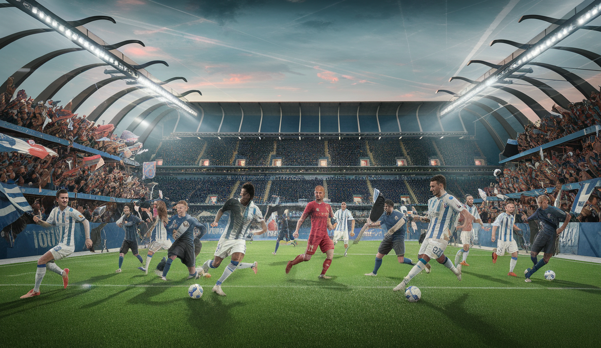 Illustration évocatrice d'un match de football crucial entre l'OM et le Stade Brestois en Ligue 1.