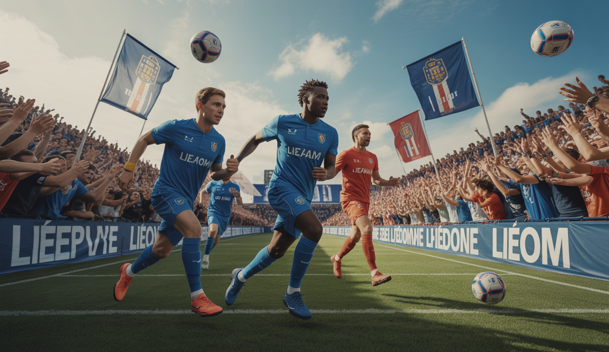 Illustration détaillée capturant les performances de l'OM en Ligue 1 avec une atmosphère dynamique et compétitive.