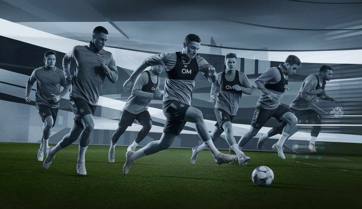 Joueurs de l'OM en entraînement, analyse des performances et enjeux des blessures