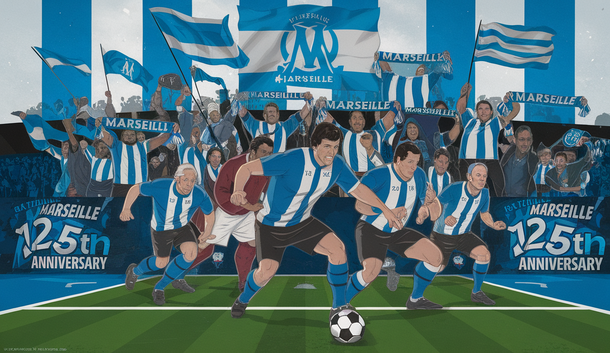 Célébration des 125 ans de l'OM avec match de légendes et supporters engagés