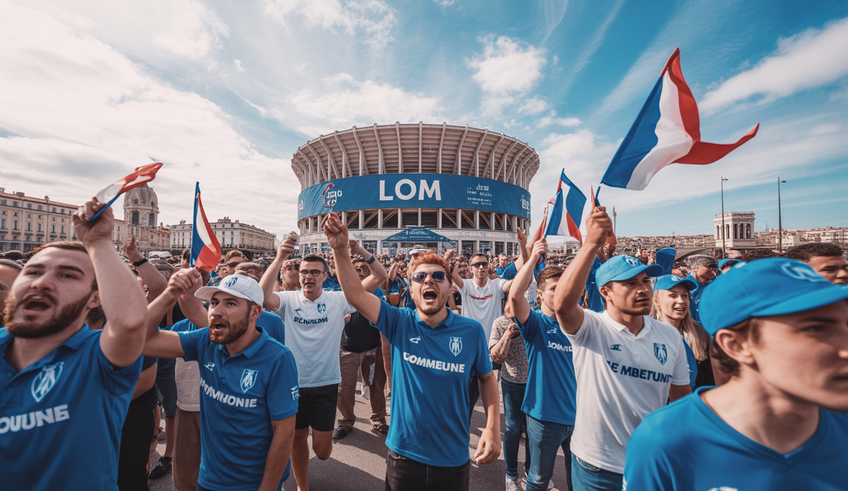 Représentation artistique de la passion des supporters de l'OM à Marseille