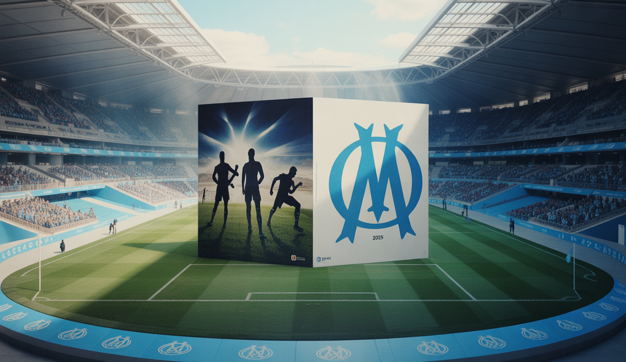 Représentation vibrante de l'Olympique de Marseille en pleine période de transferts