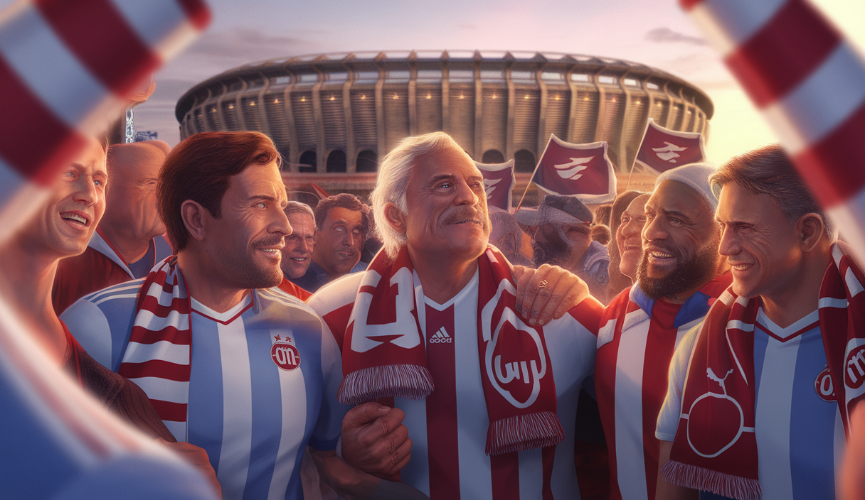 Célébration du 125ème anniversaire de l'OM avec supporters et anciens joueurs