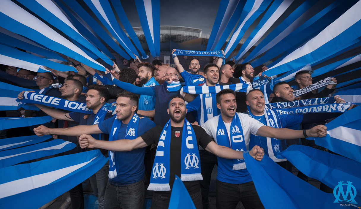 Supporters de l'OM unis autour de leur équipe
