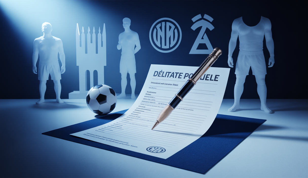 Vue artistique d'un transfert de joueur entre l'Inter Milan et l'OM
