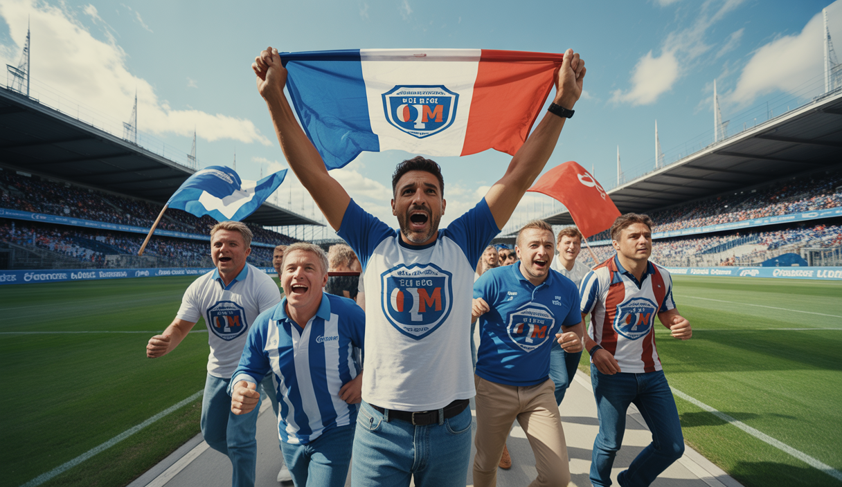 Affiche visuelle de la campagne de réabonnement de l'OM pour la saison 2025-2026