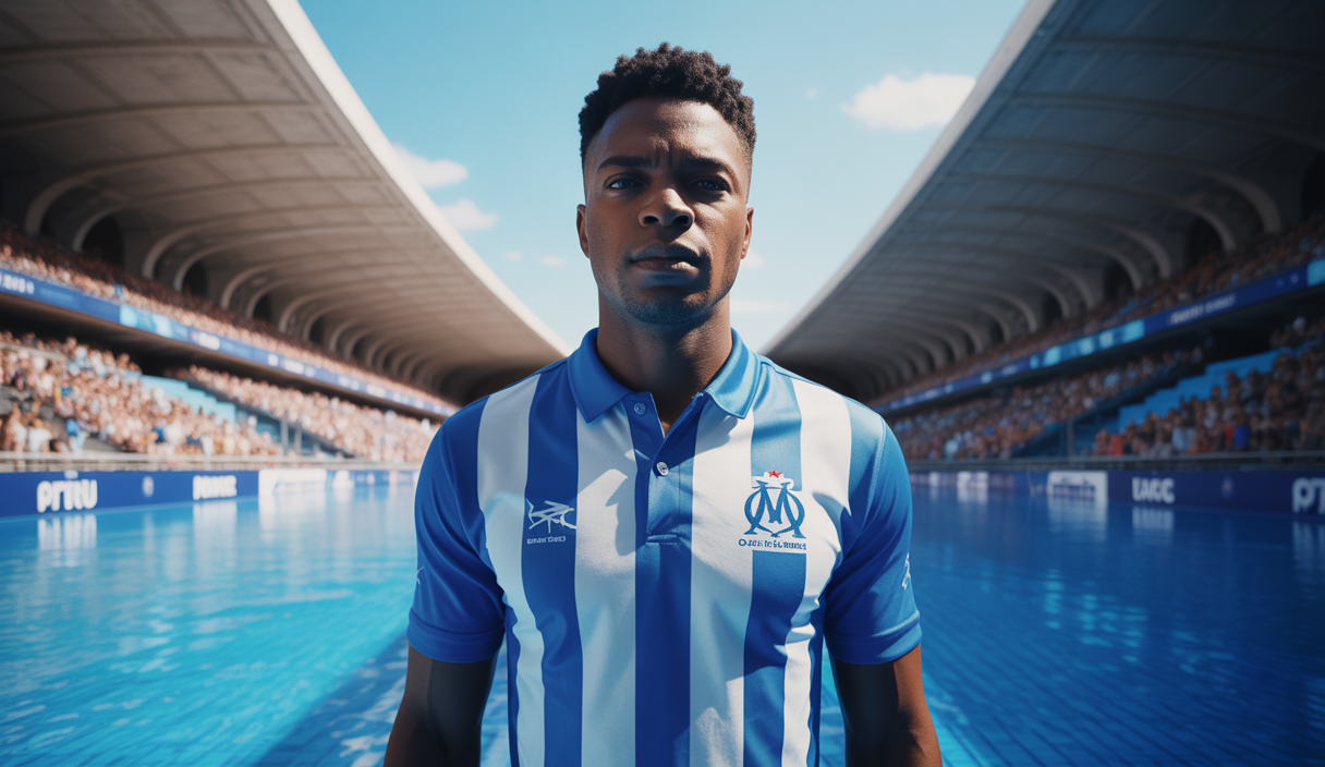 Maillot extérieur de l'Olympique de Marseille 2025-2026 rendant hommage à l'Armée des Marseillais