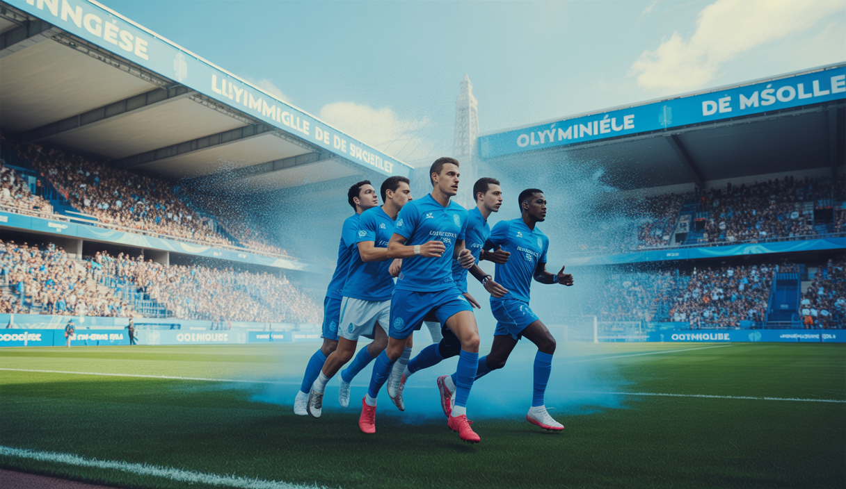 Vue artistique de l'ambition et de la cohésion de l'Olympique de Marseille