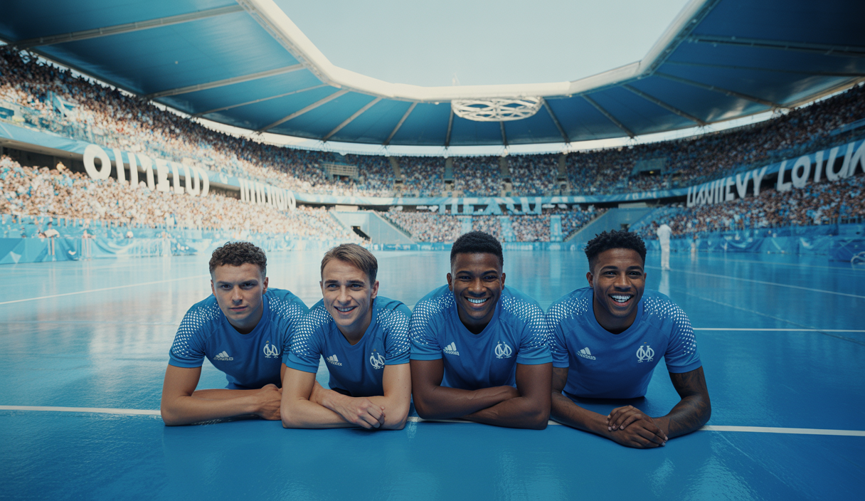 Image inspirante de l'esprit d'équipe de l'Olympique de Marseille en 2025