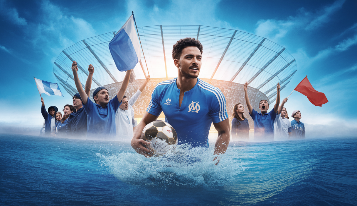 Illustration vibrant de l'Olympique de Marseille renforçant son lien avec ses supporters