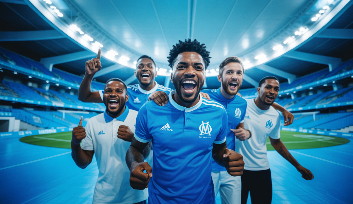 Supporters de l'Olympique de Marseille engagés et enthousiastes