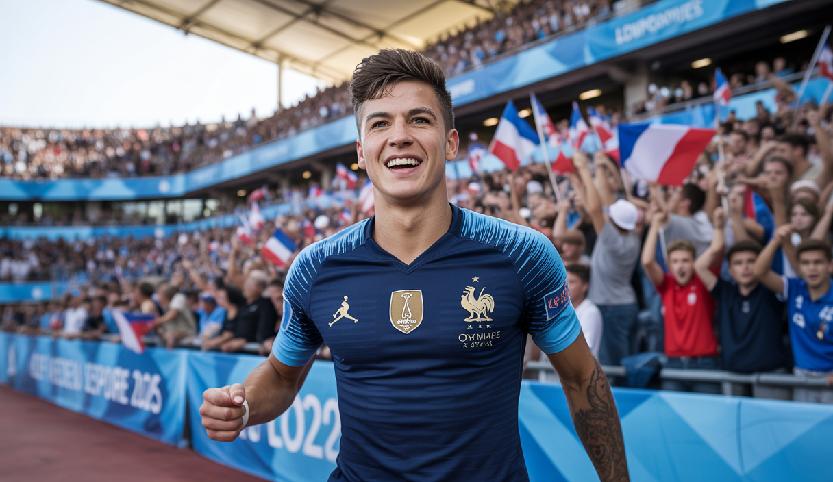 Quentin Merlin, jeune latéral gauche de l’OM, en action à l’Euro Espoirs, captant l’attention de clubs européens